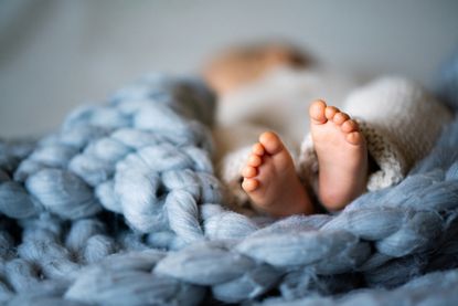 Newborn baby feet.