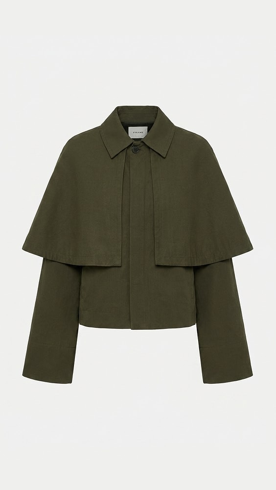The Paddock Cape Jacket - Military Green