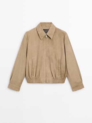 Massimo Dutti , Suede Leather Bomber Jacket