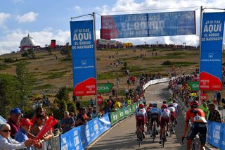 Riders en route to the Observatorio Astrofsico de Javalambre Arcos de las Salinas in the 2019 Vuelta a Espana