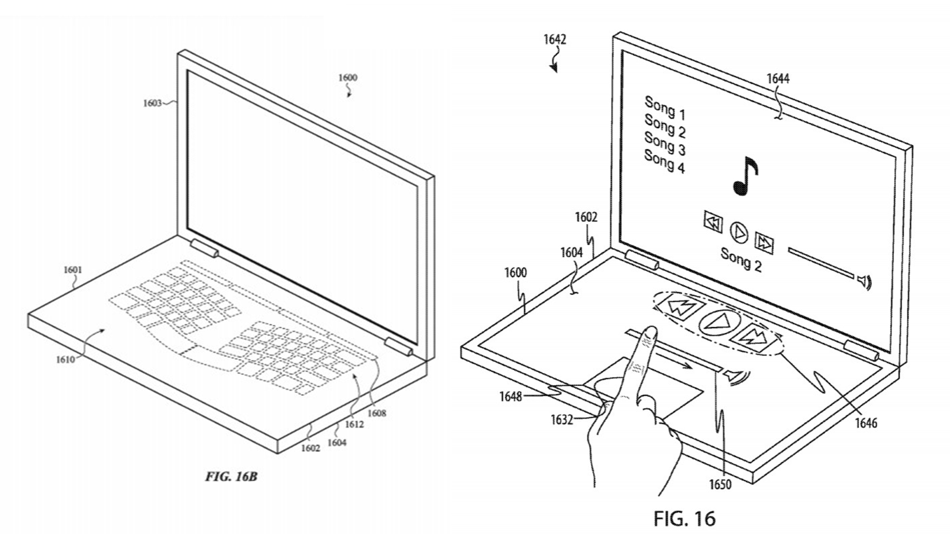 Two designs of a dual screen MacBook