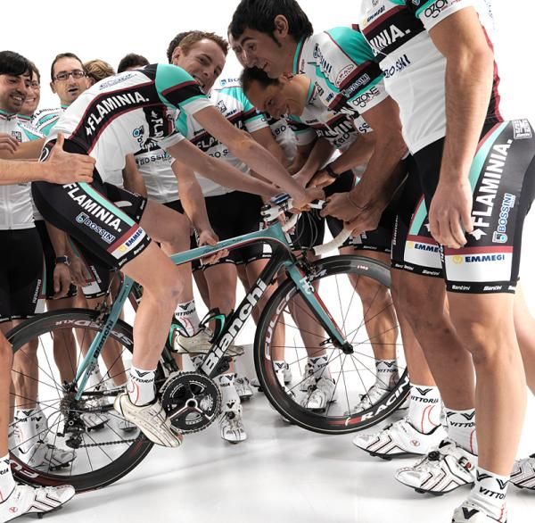 Ricco on the team's Bianchi