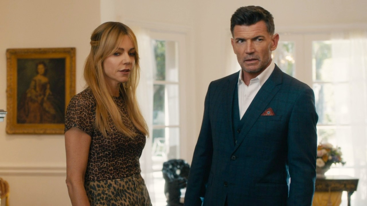 Aiden Turner and Kaitlin Olson looking ahead in High Potential.