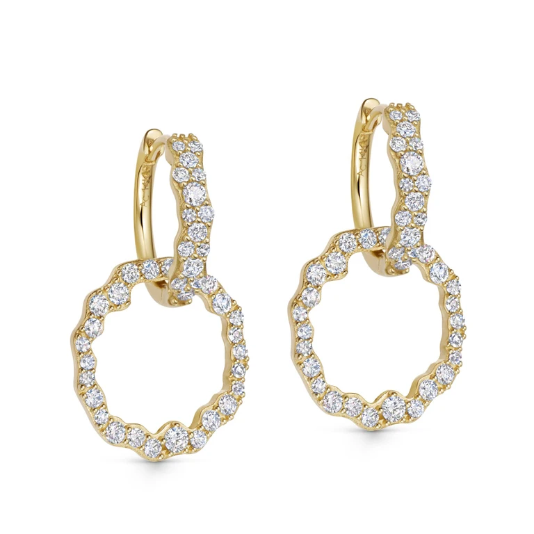 Solid Gold Asteri Lab Grown Diamond Hoop Earrings
