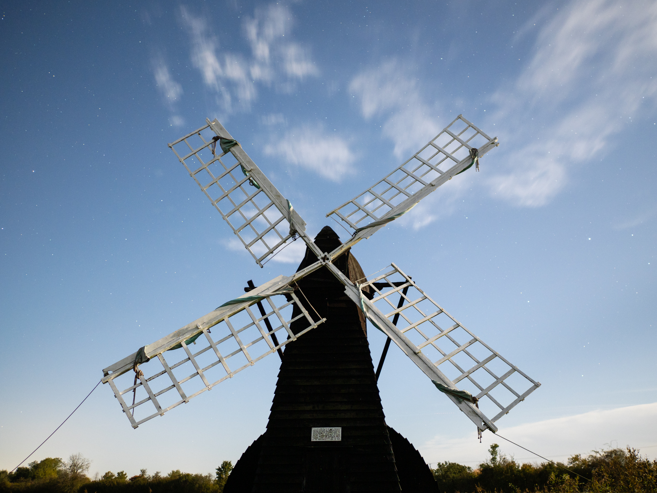 A windpump under moonlight shot with the Panasonic Leica Summilux DG 15mm f/1.7 ASPH