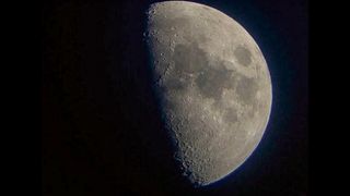 An iPhone 7 was used to take this photograph of the Moon through a 4-inch telescope. 