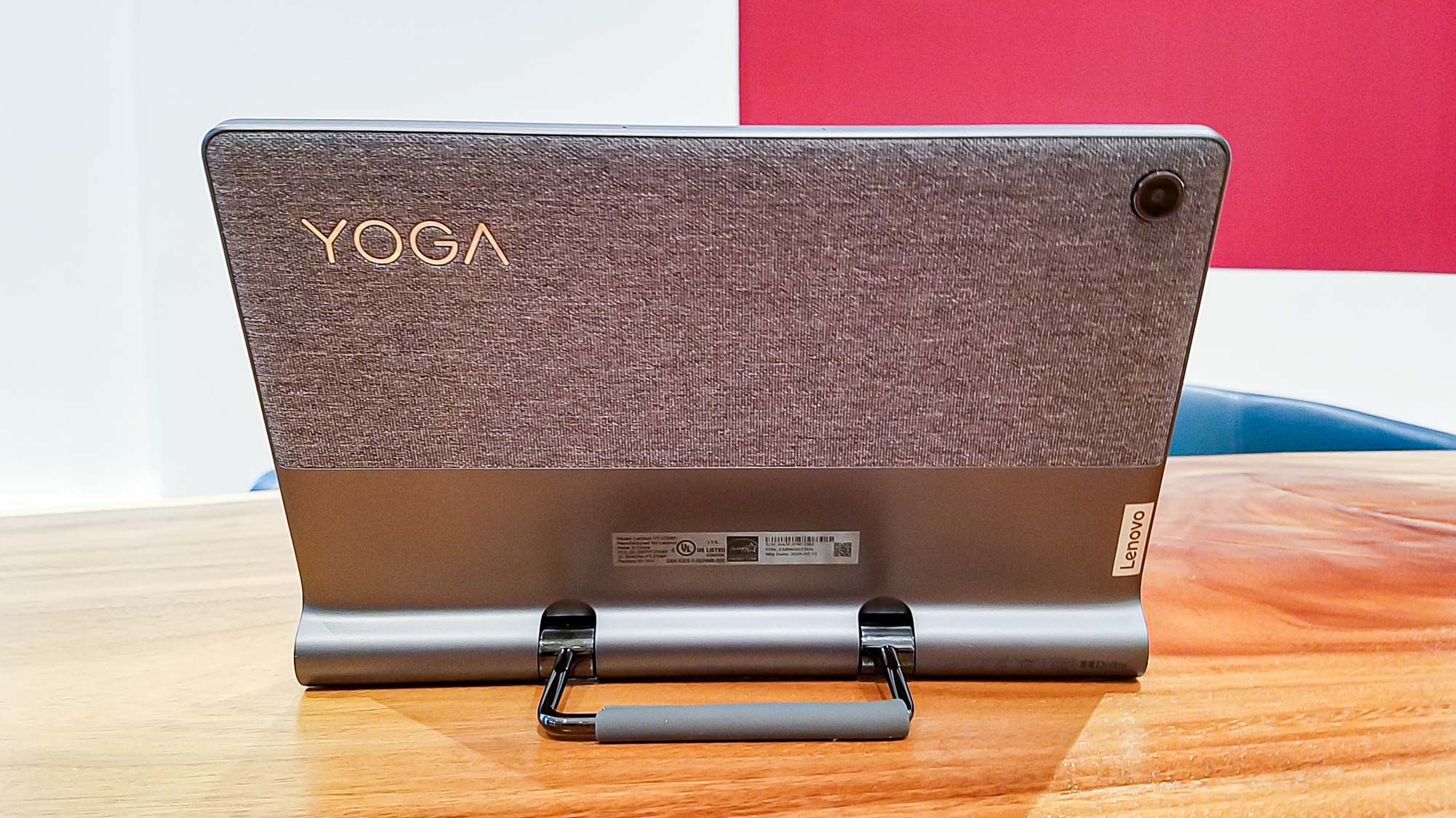 The Lenovo Yoga Tab 11's kickstand makes it easy to prop up anywhere