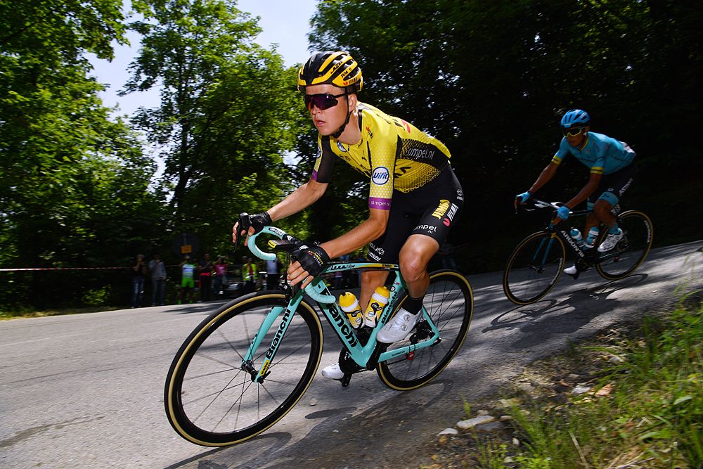 Antwan Tolhoek (Jumbo Visma) in the breakaway at the Giro d'Italia stage 13