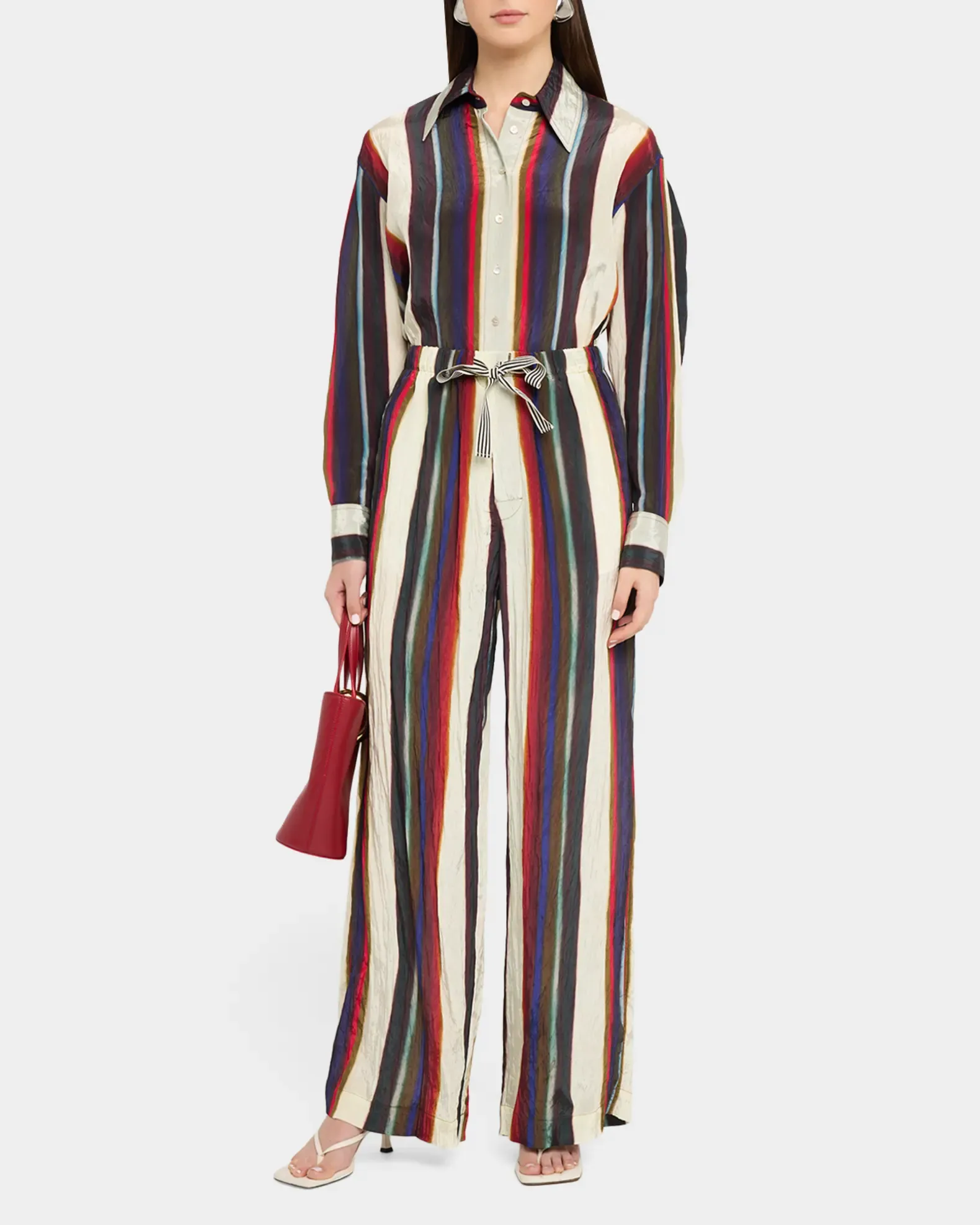 Christopher John Rogers, Morris Stripe Relaxed Wide-Leg Pants