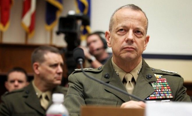 Gen. Allen listens during a hearing before the House Armed Services Committee in March 2012.