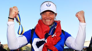 Suzann Pettersen after winning the 2019 Solheim Cup at Gleneagles