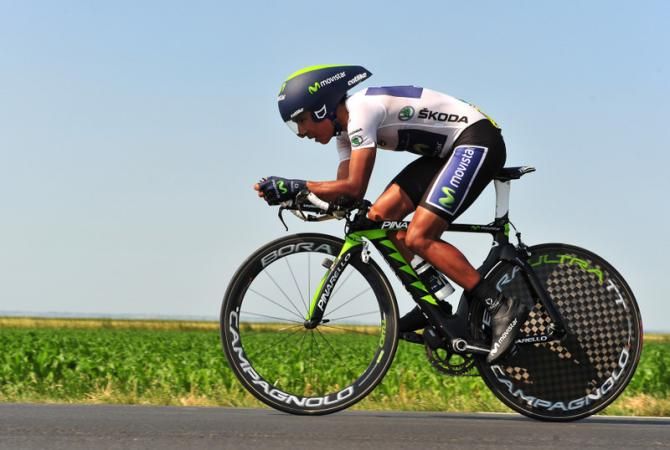 Nairo Quintana (Movistar) during the Tour's first individual time trial