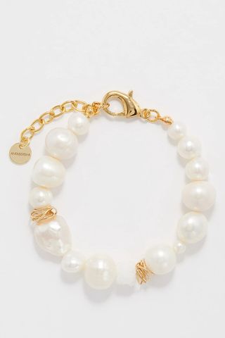 Anita Berisha Milky Quartz Pearl & 12kt Gold-Filled Bracelet