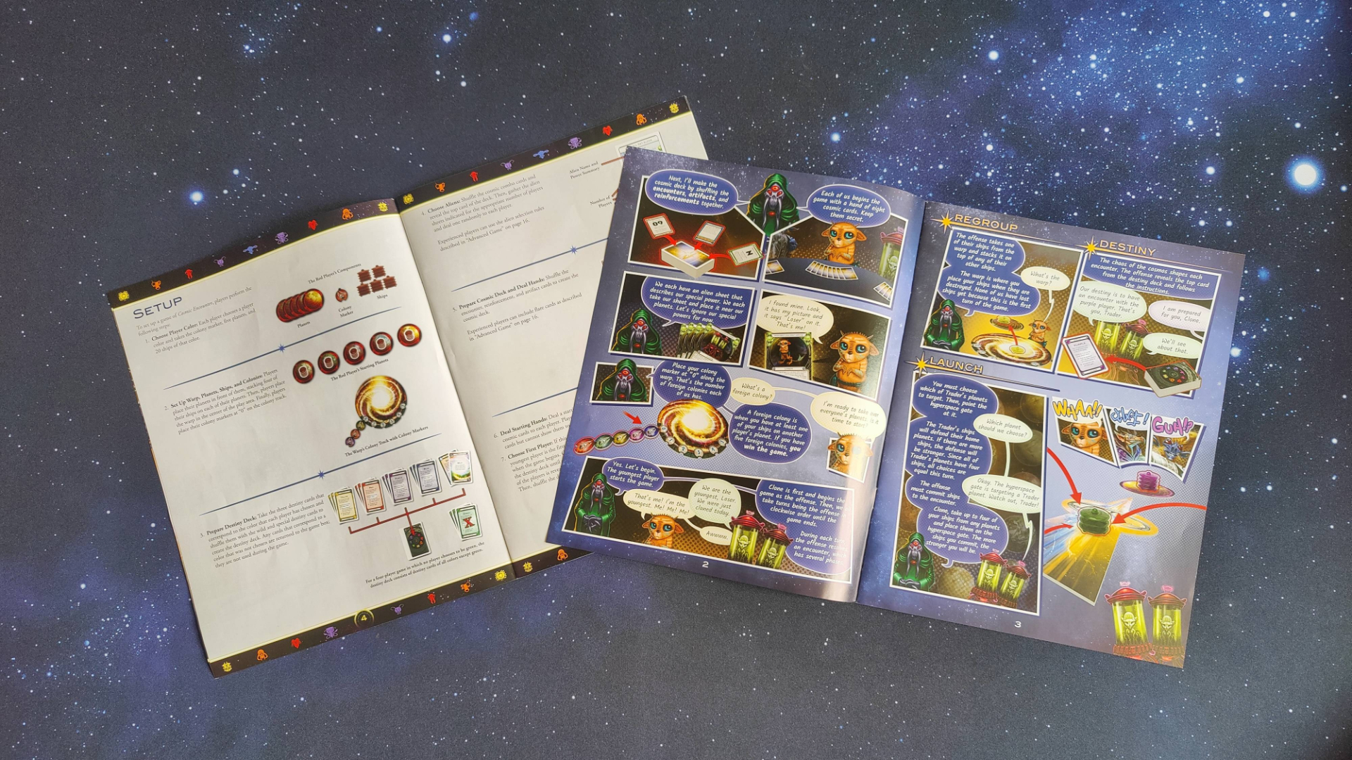 The main rulebook and quick-start guide for Cosmic Encounter.