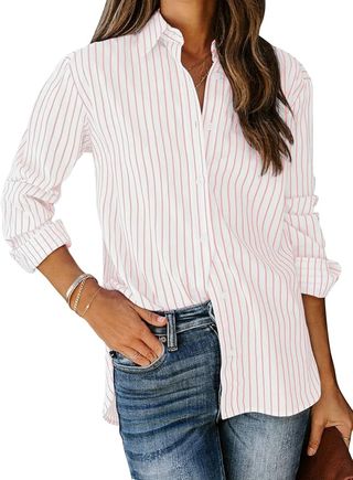 siliteelon, Striped Button Down Shirt