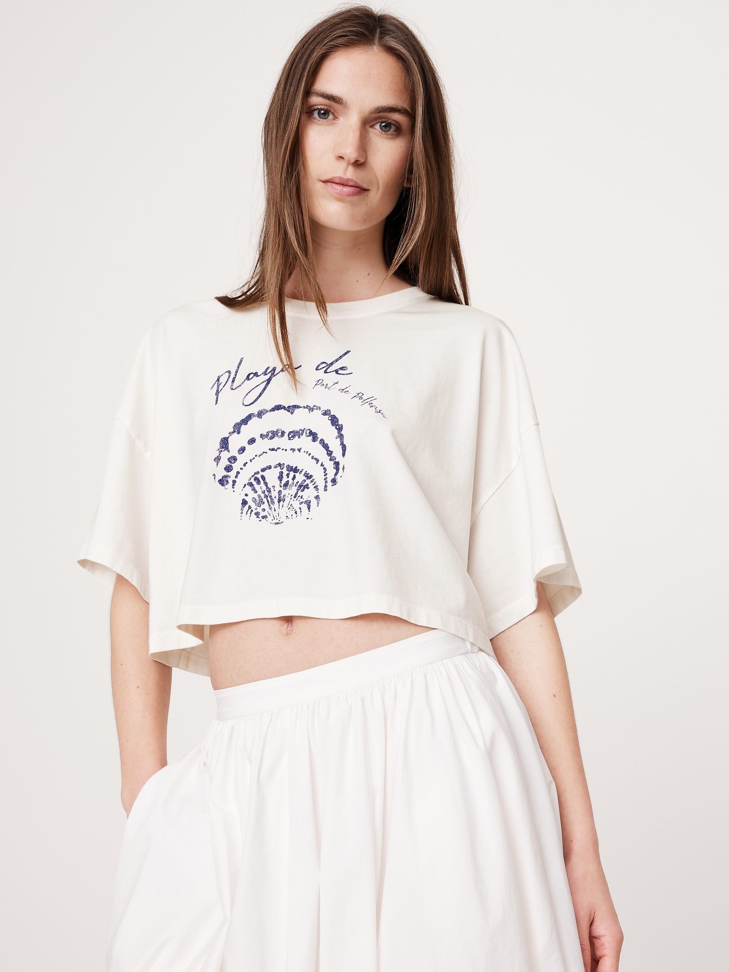 Oversized Vintage Cotton Cropped T-Shirt