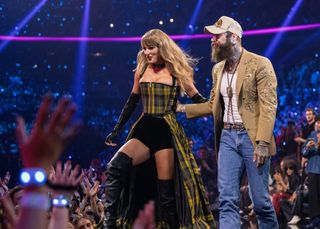 Taylor Swift and Post Malone attend the 2024 MTV Video Music Awards at UBS Arena on September 11, 2024 in Elmont, New York.