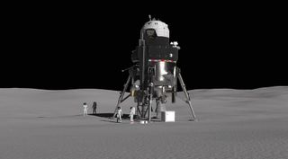 While Lockheed Martin unveiled this concept for a single-stage lunar lander in October, NASA officials say they're leaning towards three-stage options whose individual components are small enough to be carried on a range of launch vehicles.