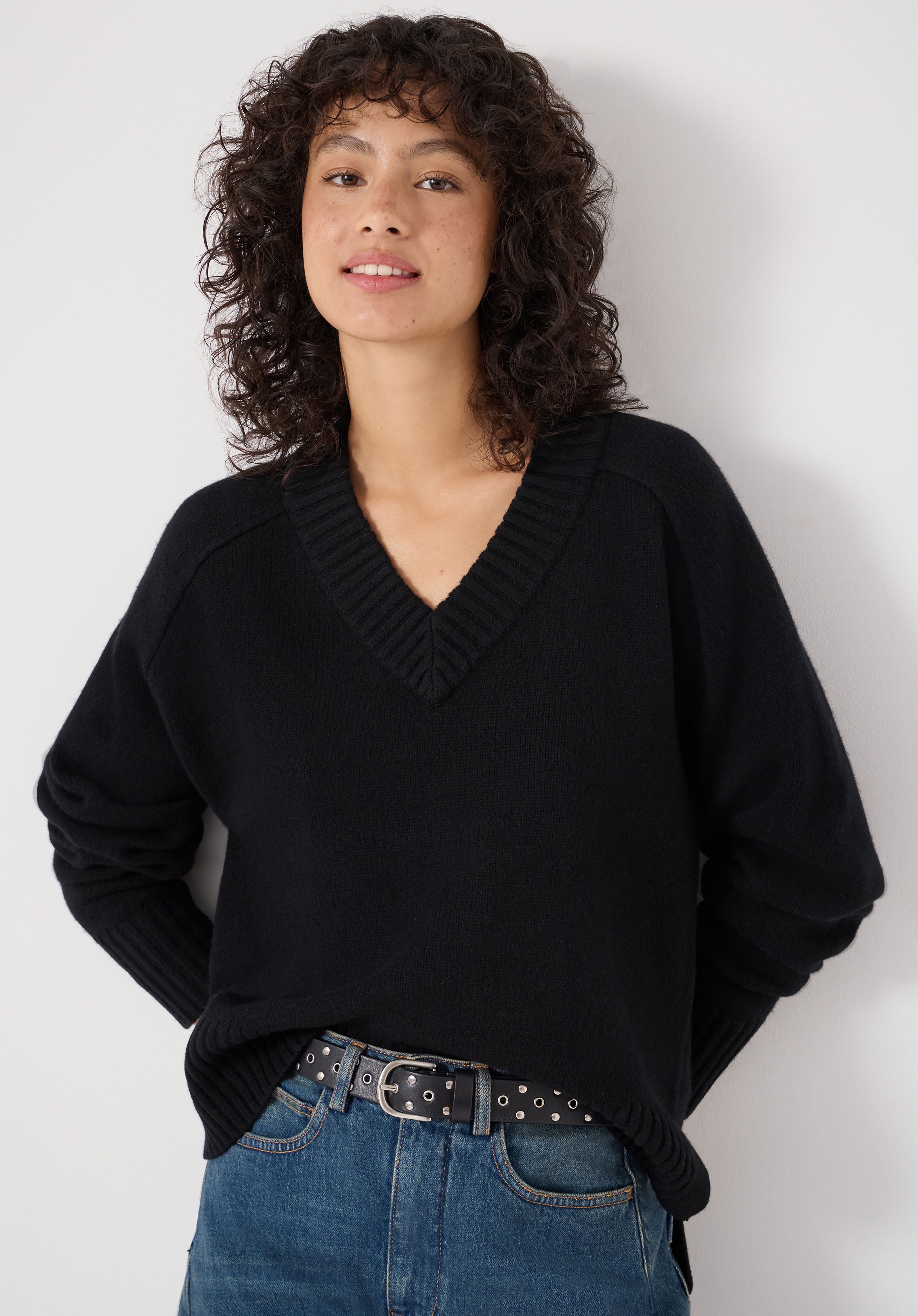 Erica Merino Wool V Neck Jumper