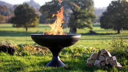 fire pit ideas: firepit UK curved fire bowl