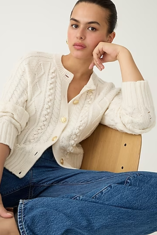 J.CREW Cable-knit cardigan sweater