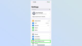 steps to turn off apple intelligence in iPhone settings menu