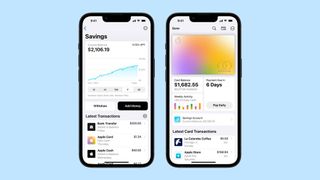 Screenshots of Apple Card Savings Account on an iPhone