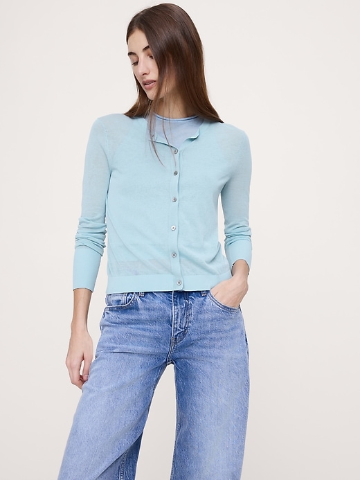 Sheer Ultra-Fine Cotton Cardigan