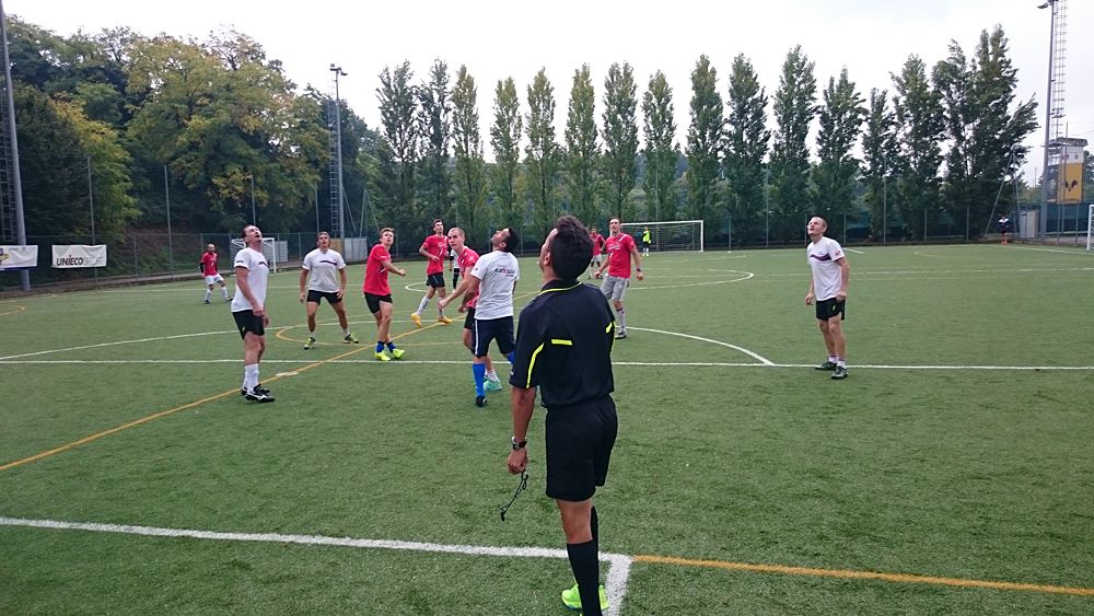 Katusha host their annual team-staff soccer match in Peschiera del Garda, Italy