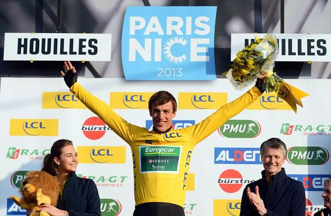 Damien Gaudin (Europcar) claimed the first yellow jersey of the 2013 Paris-Nice in the prologue