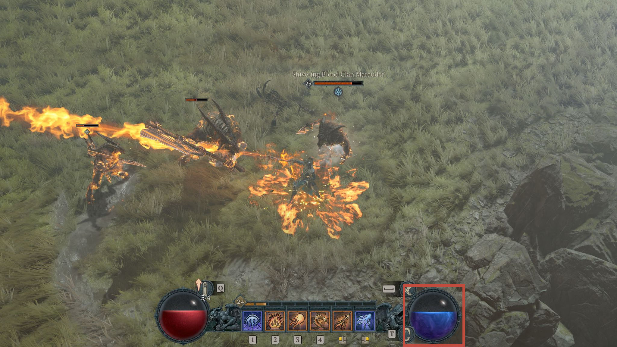 Diablo 4: Использование заклинаний с использованием маны.