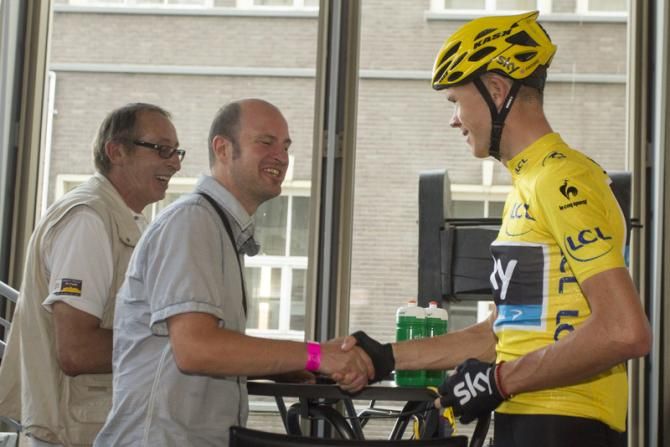 Tour de France winner Chris Froome (Sky) meets journalists
