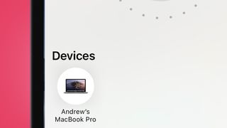 A MacBook screen showing Airdrop
