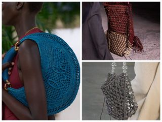 shoulder bags on the spring 2025 runways of Chloe, Bottega Veneta, Pasqualetti