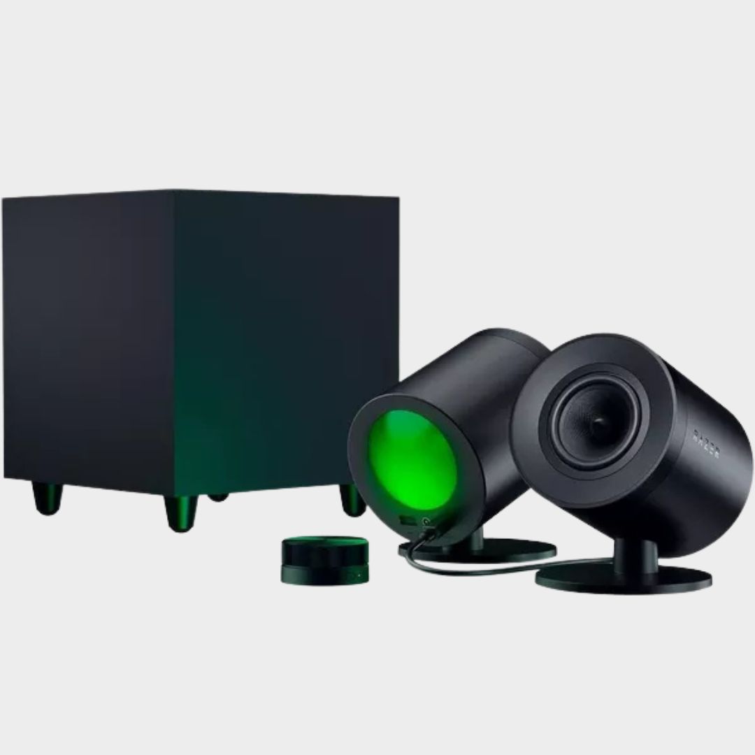 The Razer Nommo Pro on a plain background