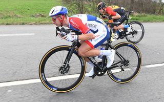 Total Direct Energie’s Anthony Turgis gets aero during the 2020 Paris-Nice