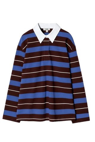 Striped Long-Sleeved Polo Shirt