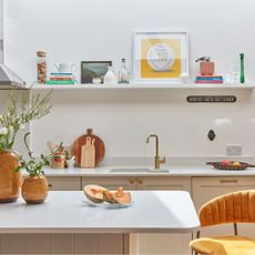 kitchen diner with island and shelf