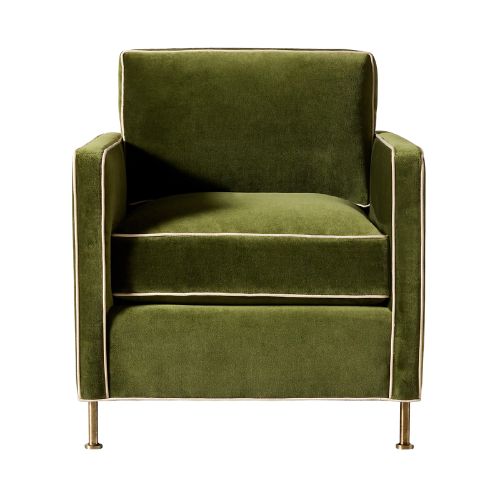 CB2, Brett Jade Green Velvet Accent Chair