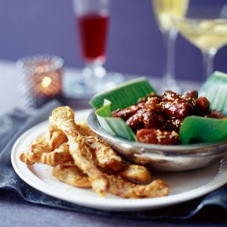 Cheese Straws And Maple, Sesame And Mustard Sausages