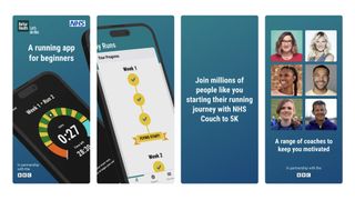 Screenshots of the NHS Couch to 5K app taken from the apple app store