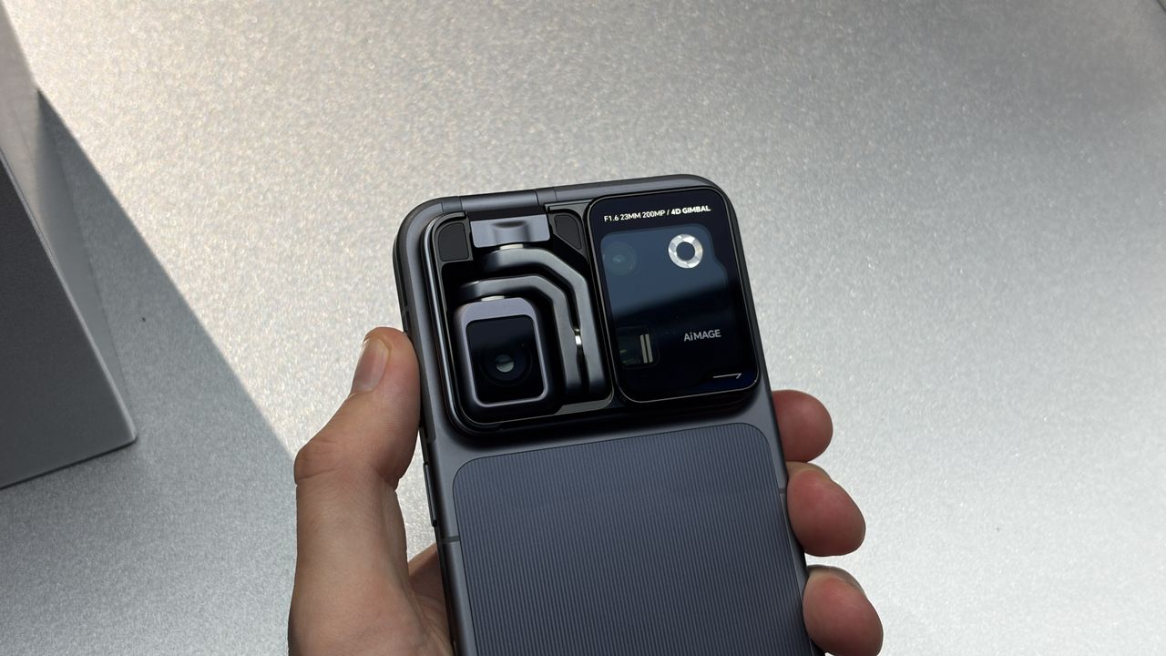 The Honor Robot phone being held in the hand