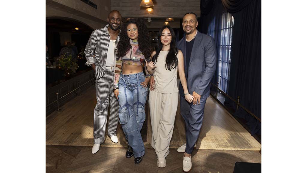 (From l.): Wayne Brady, Maile Brady, Mandie Taketa and Jason Michael Fordham at Freeform&rsquo;s Wayne Brady: The Family Remix game night event in the Spare Room at the Hollywood Roosevelt Hotel.