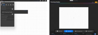 To edit a Drawing Guide, tap on the Edit Drawing Guide button under the Canvas submenu. amd then either choose 2D Grid, Isometric, Perspective, or Symmetry.