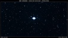 The oldest-known star, officially called HD 140283 but nicknamed Methuselah, lies 190.1 light-years away. The Anglo-Australian Observatory (AAO) UK Schmidt telescope photographed the star in blue light for the Digitized Sky Survey.