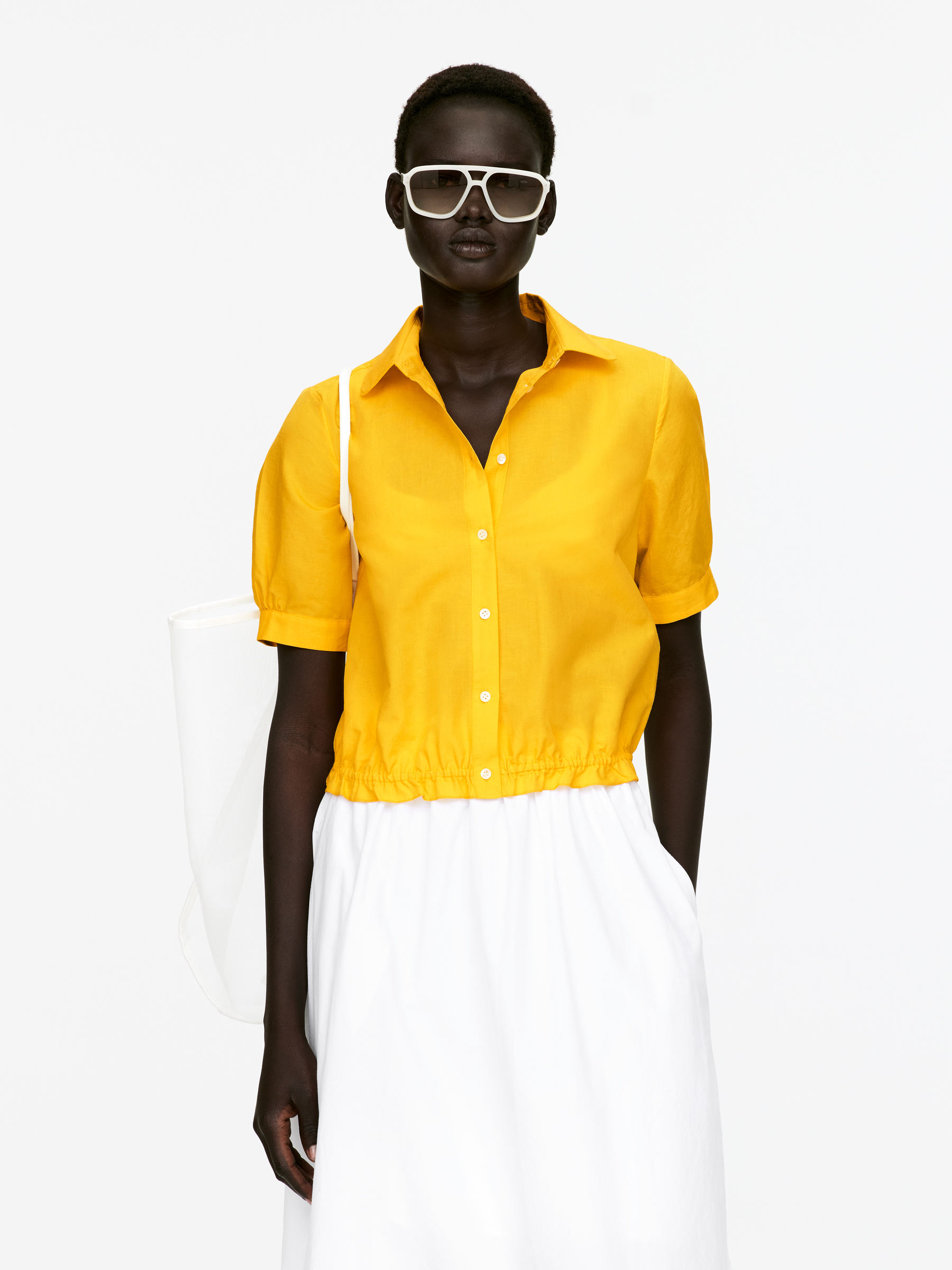Round-Collar Blouse 
 Yellow 
 Women 
 Arket Gb