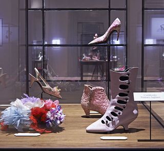 Shoes on display in gallery