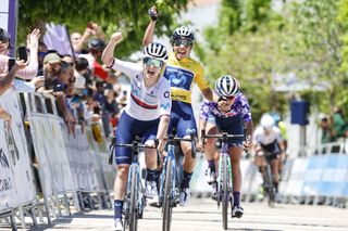 Vuelta Ciclista Andalucia Ruta Del Sol Elite Women 2022 - 1st Edition - 3 stage - Fuengirola - Castellar de la Frontera 139 km - 5/05/2022 - Jelena Eric (CRO - Movistar Team) Arlenis Sierra (CUB - Movistar Team) - photo Rafa Gomez/SprintCyclingAgencyÂ©2022