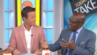 Al Roker and Billy Bush talk while sitting at a desk on The Today Show.