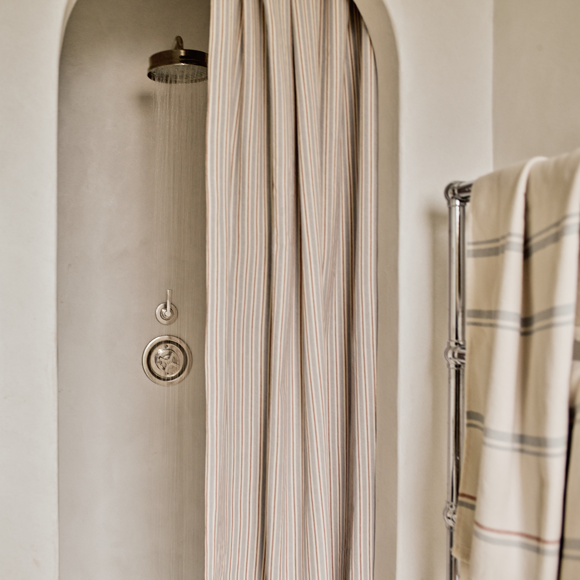 Ticking stripe cotton shower curtain